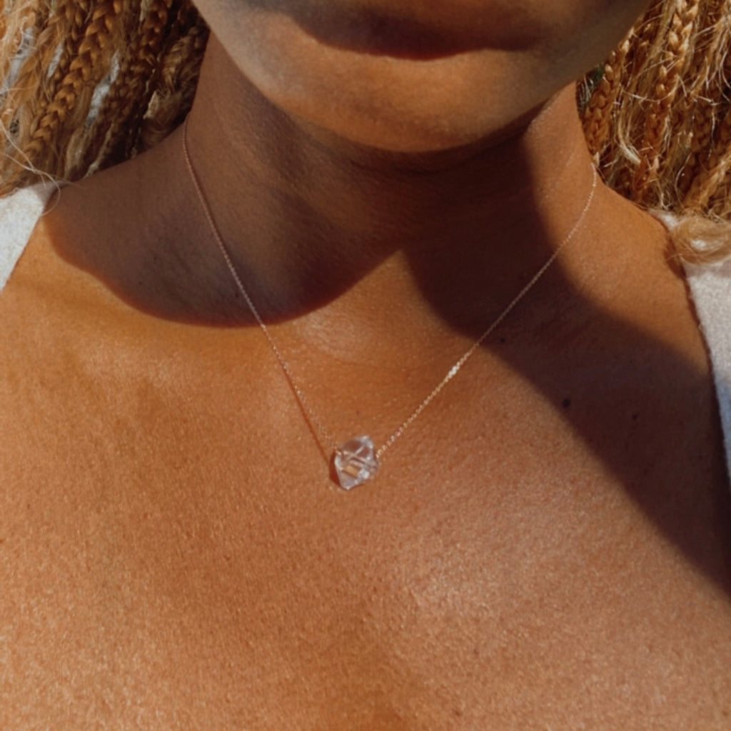 14k Gold Diamond Goddess Necklace