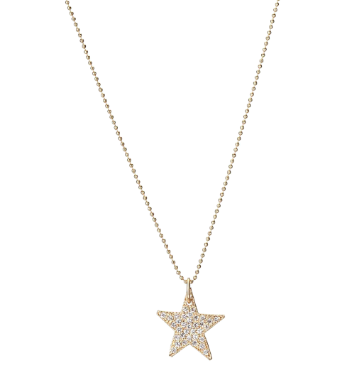 Medium Diamond Star Charm Necklace