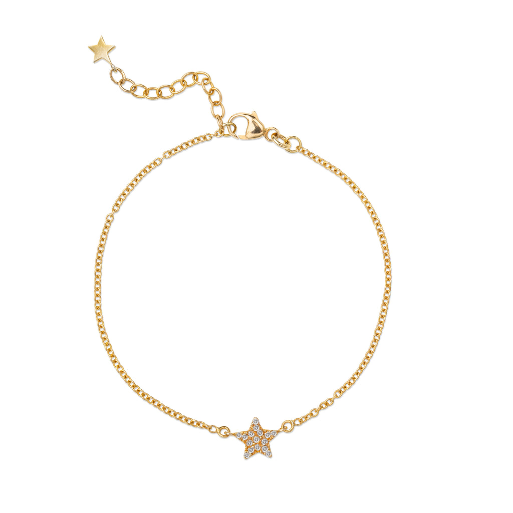 14k Gold Diamond Star Bracelet