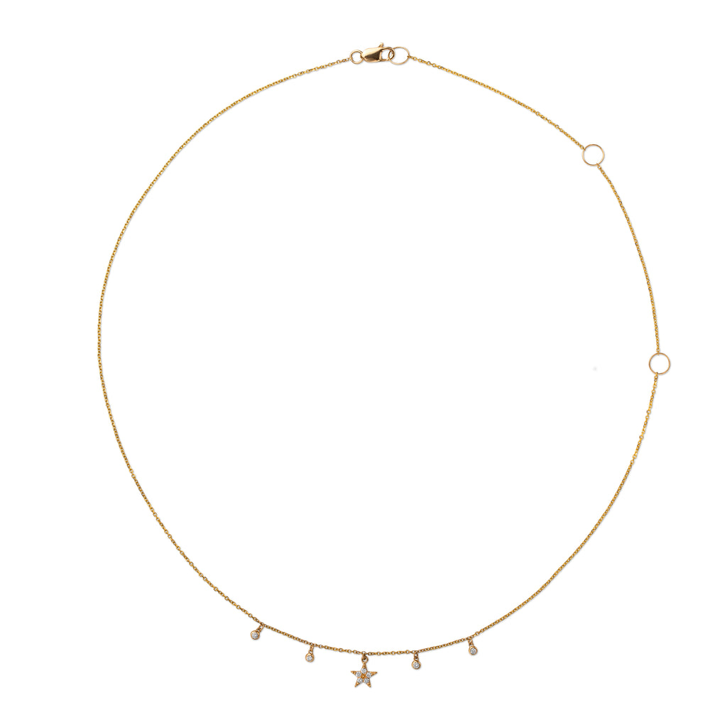 Cosmic 14k Diamond Star Shaker Necklace