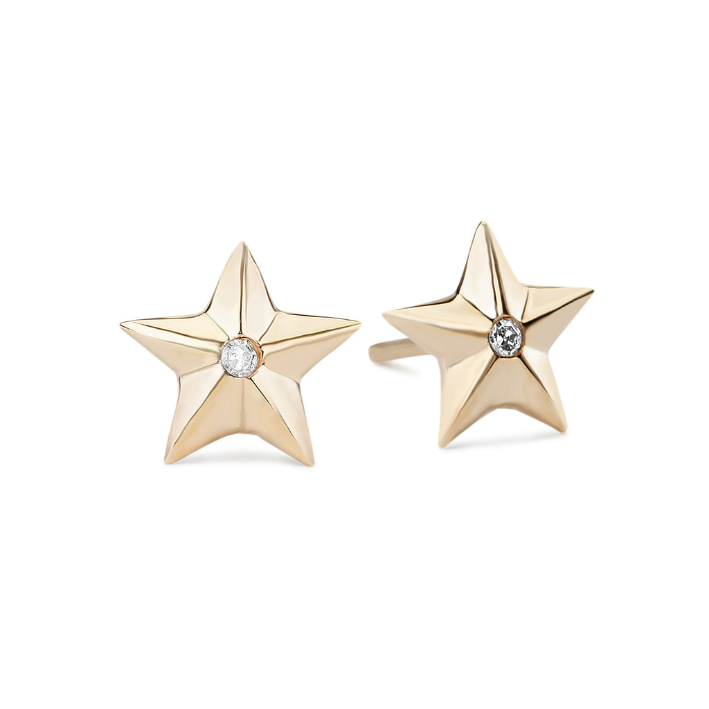 Twinkle Twinkle 14K Gold Star Studs
