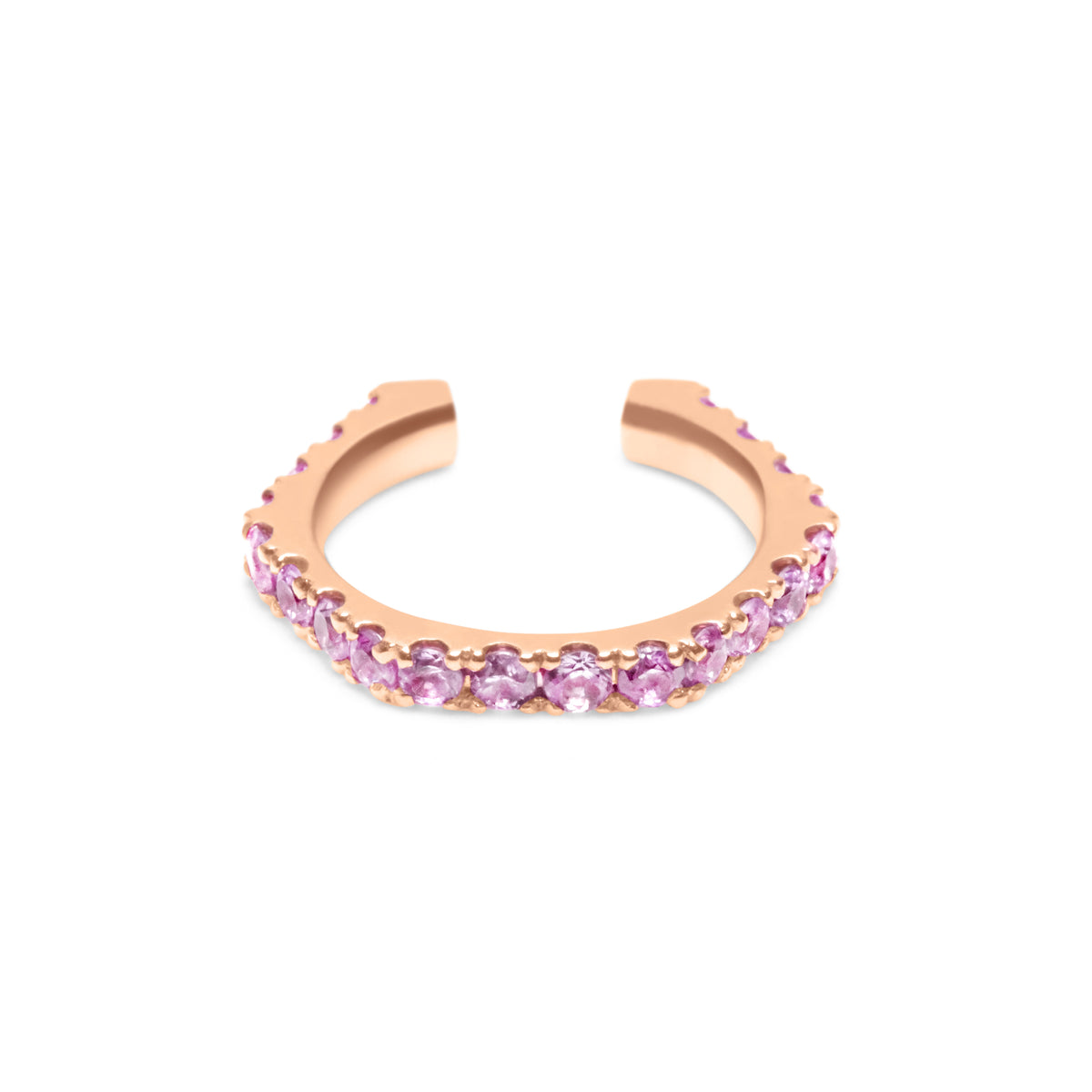 ZINNIA 18K GOLD & PINK SAPPHIRE HEX EAR CUFF