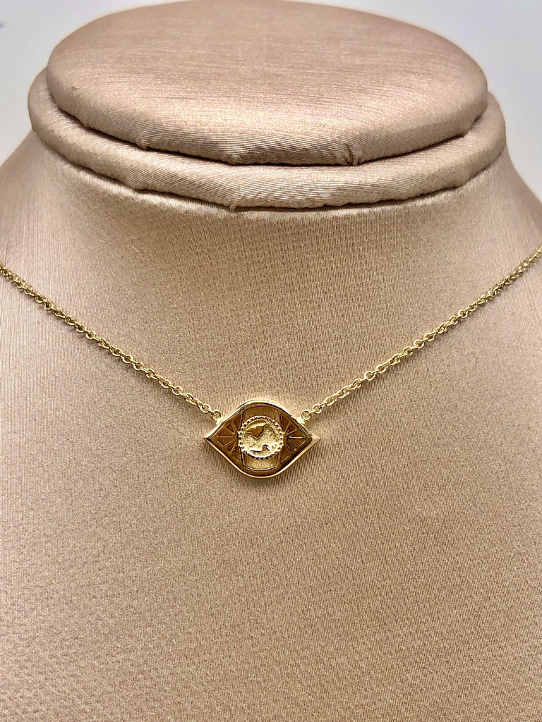 14K GOLD THIRD EYE PROTECTION NECKLACE