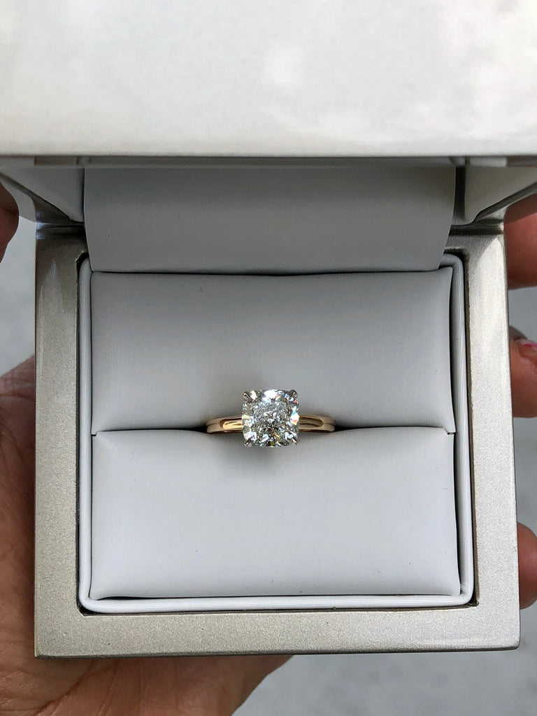 KRISTA CUSHION CUT SOLITAIRE ENGAGEMENT RING