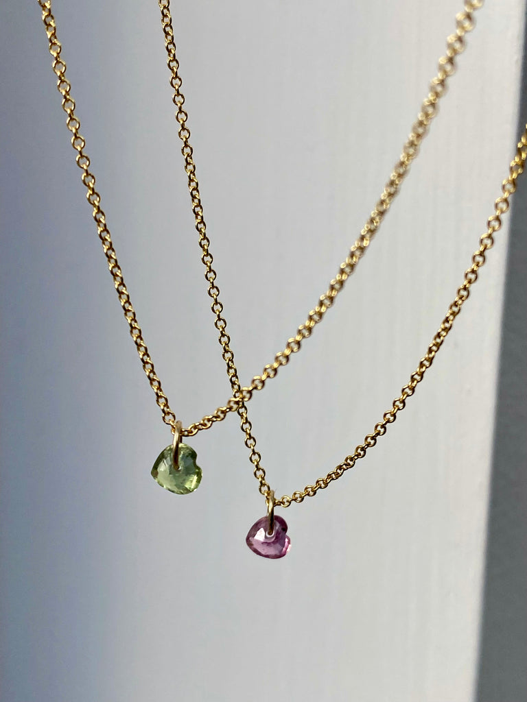 14k Gold & Sapphire Mini Healing Heart Necklace